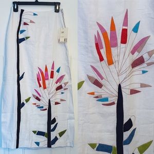 NWT | Rare Mara Hoffman Linen Embroidered Skirt